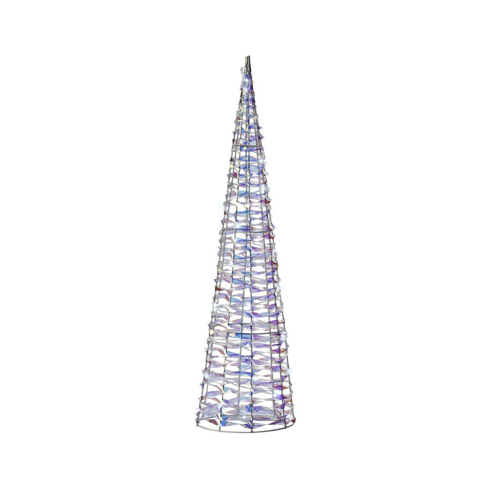 Micro LED Cone Light Christmas Decoration | 60cm Iridescent Finish