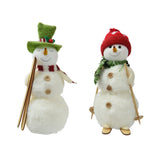 Christmas Snowman Decoration with Skis and Poles | 21cm, Assorted Designs