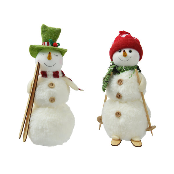 Christmas Snowman Decoration with Skis and Poles | 21cm, Assorted Designs