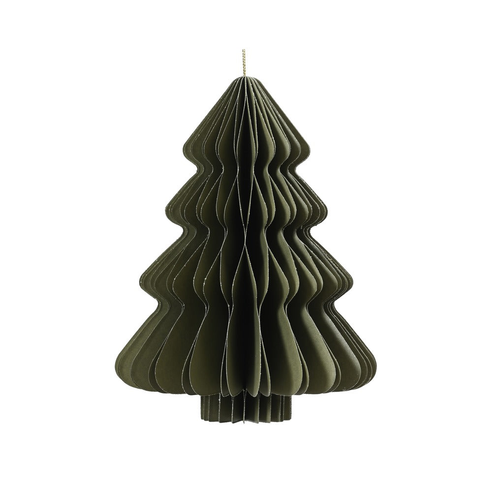 Green Paper Hanging Christmas Tree Decoration 15cm | Festive Décor