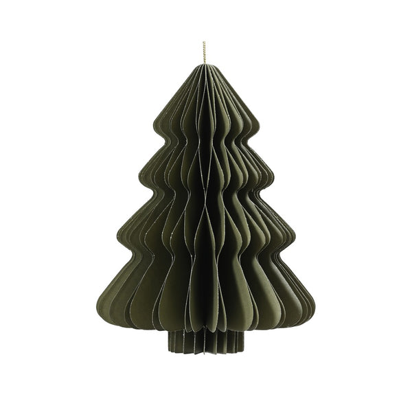 Green Paper Hanging Christmas Tree Decoration 15cm | Festive Décor