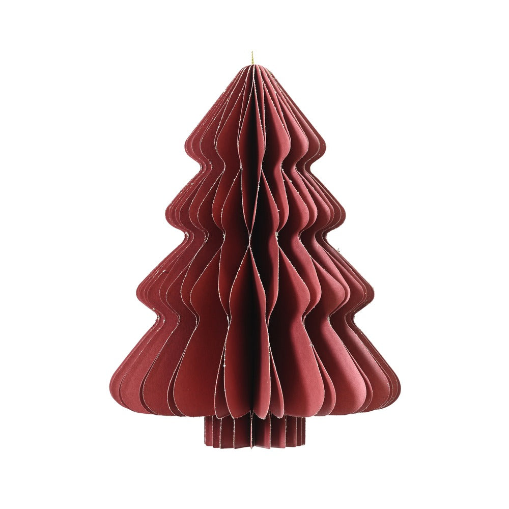 Christmas Hanging Paper Tree Decoration Red | 15cm Size