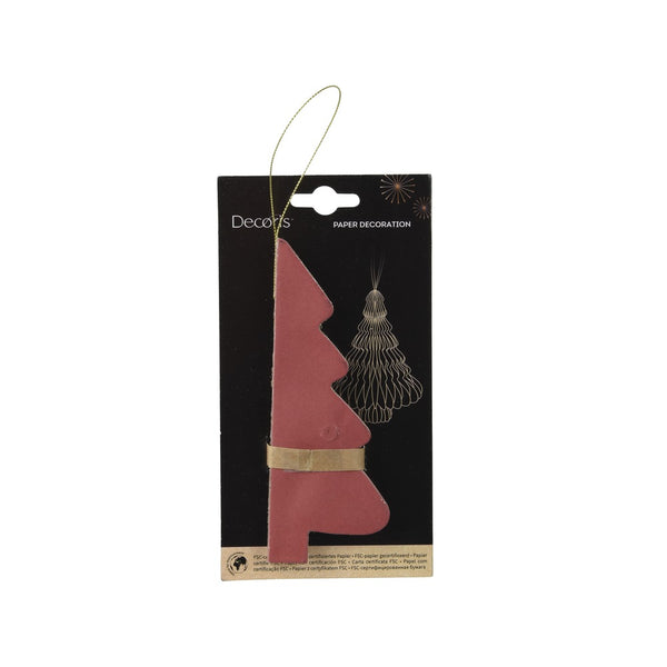 Christmas Hanging Paper Tree Decoration Red | 15cm Size