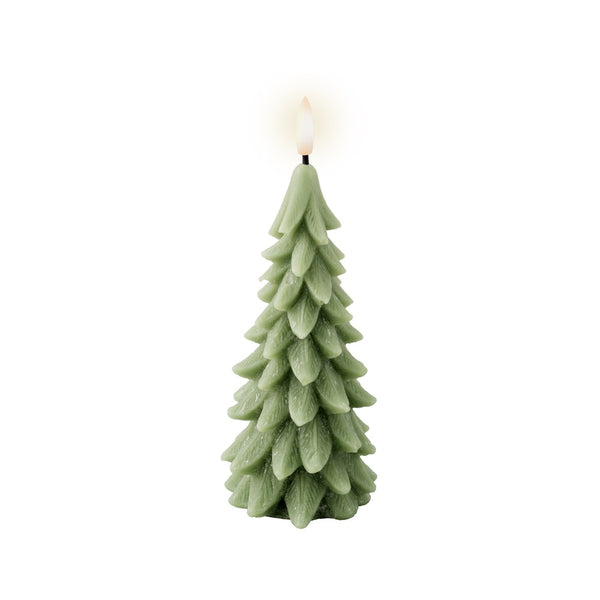 LED Wick Candle Tree Green | 19.3cm Christmas Decoration