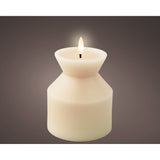 Decoris LED Wick Vase Candle | Single Wick, Hourglass Shape, Cream, 14cm