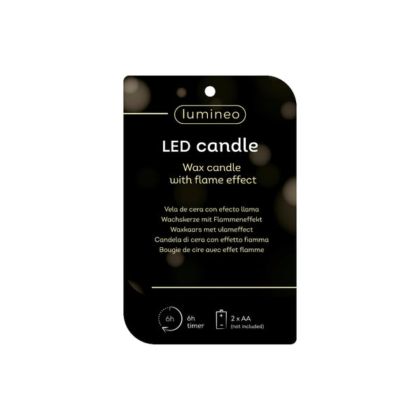 Decoris LED Wick Vase Candle | Single Wick, Hourglass Shape, Cream, 14cm
