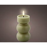 Decoris LED Wick Stacked-Sphere Vase Candle | Sage Green, 15 cm