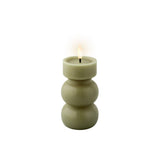 Decoris LED Wick Stacked-Sphere Vase Candle | Sage Green, 15 cm