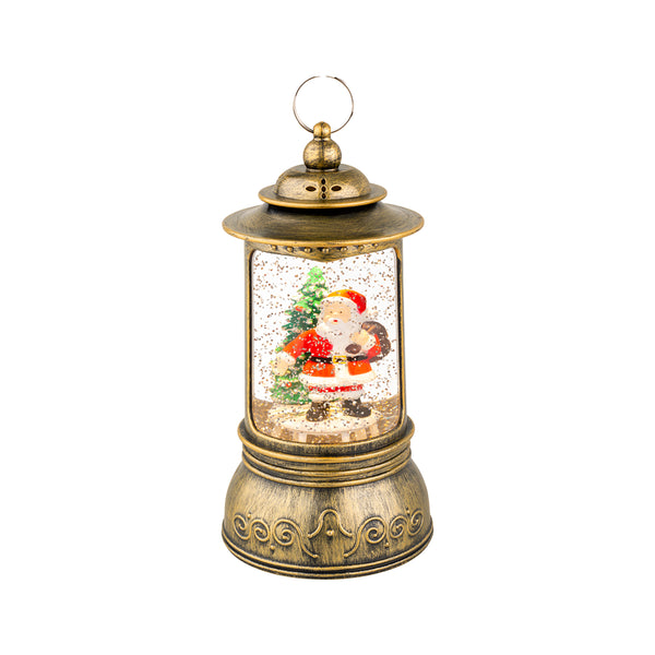 Christmas LED Water Spinner Lantern | 23.8 cm, Glitter Snow Globe