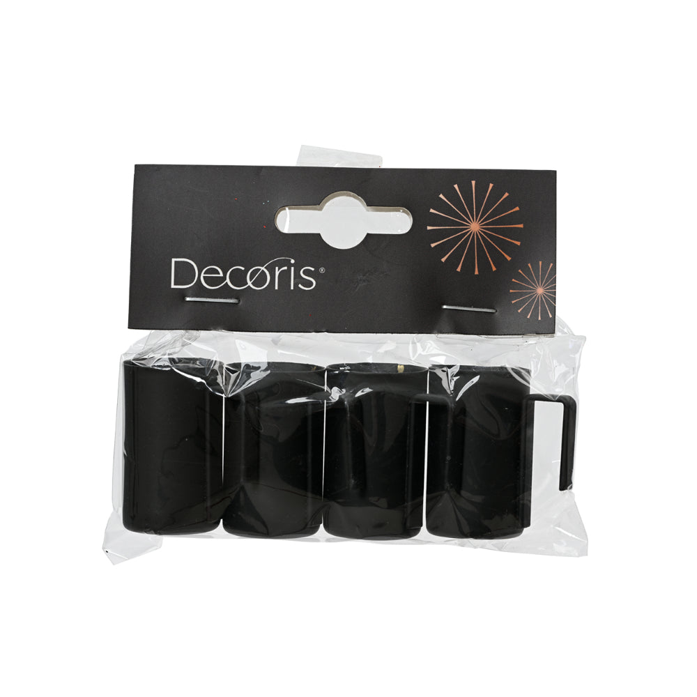 Decoris Matte Black Magnetic Candle Holder | 4cm, Cylindrical