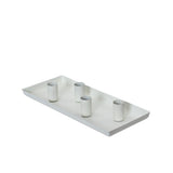 Decoris Rectangular Candle Holder Tray | White, Four Holders, 4cm