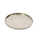 Decoris Silver Round Serving Tray | 30cm Diameter, Raised Rim