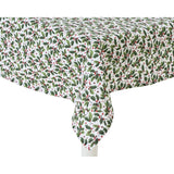 Christmas Tablecloth Holly Print 140x180cm | Festive Dining Cover