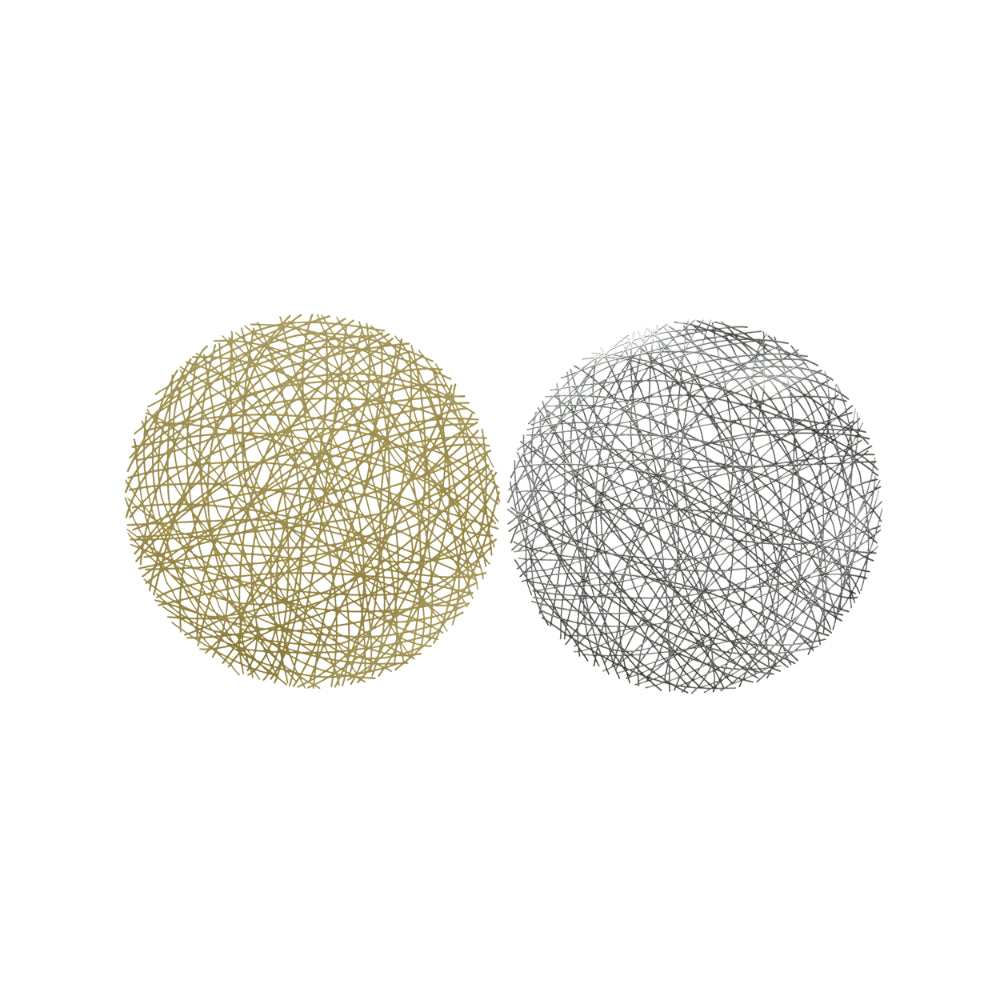 Decoris Metallic Look Round PU Leather Mesh Placemat | Assorted Colours