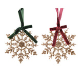 Christmas Hanging Snowflake Decorations Glitter | 2 Assorted Colours