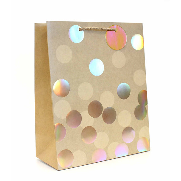 Tallon Large Gift Bag - Gold Spots - Holographic Dots