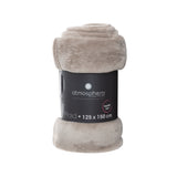 Atmosphera Beige Plaid Throw Blanket | 125 x 150cm, Ultra-Soft