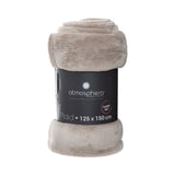 Atmosphera Beige Plaid Throw Blanket | 125 x 150cm, Ultra-Soft