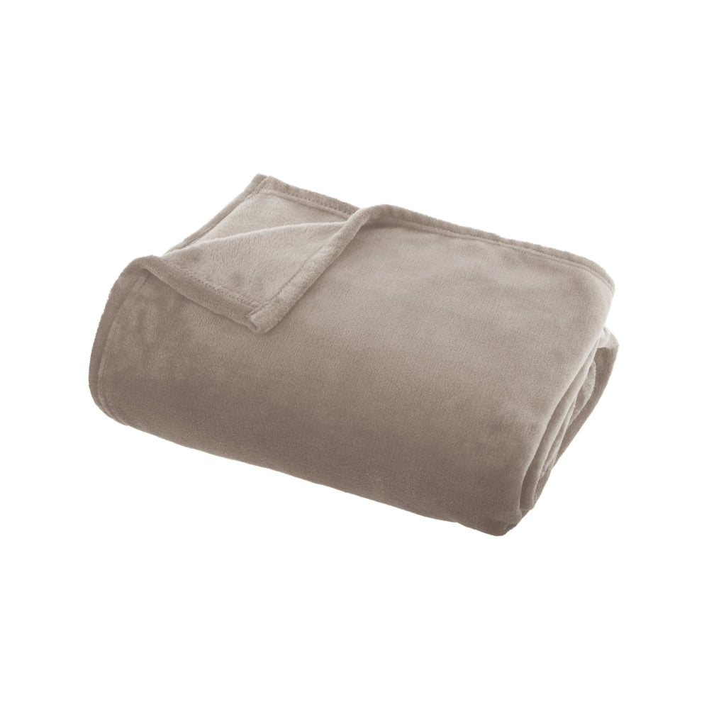 Atmosphera Beige Plaid Throw Blanket | 125 x 150cm, Ultra-Soft