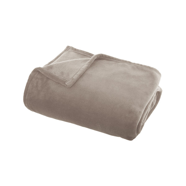 Atmosphera Beige Plaid Throw Blanket | 125 x 150cm, Ultra-Soft