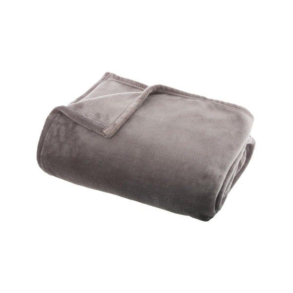 Atmosphera Grey Plaid Velvety Plush Throw Blanket | 125 x 150cm