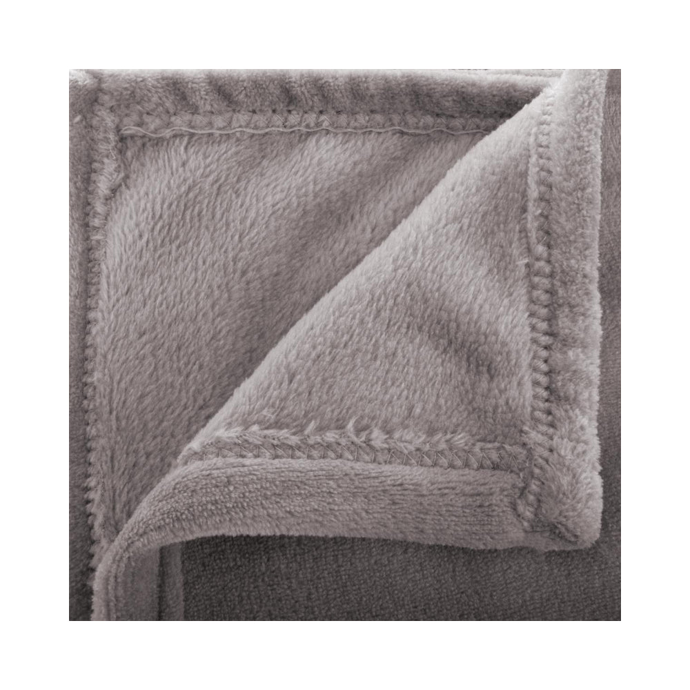 Atmosphera Grey Plaid Velvety Plush Throw Blanket | 125 x 150cm