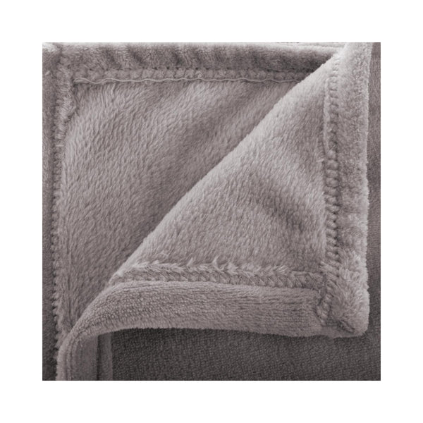 Atmosphera Grey Plaid Velvety Plush Throw Blanket | 125 x 150cm
