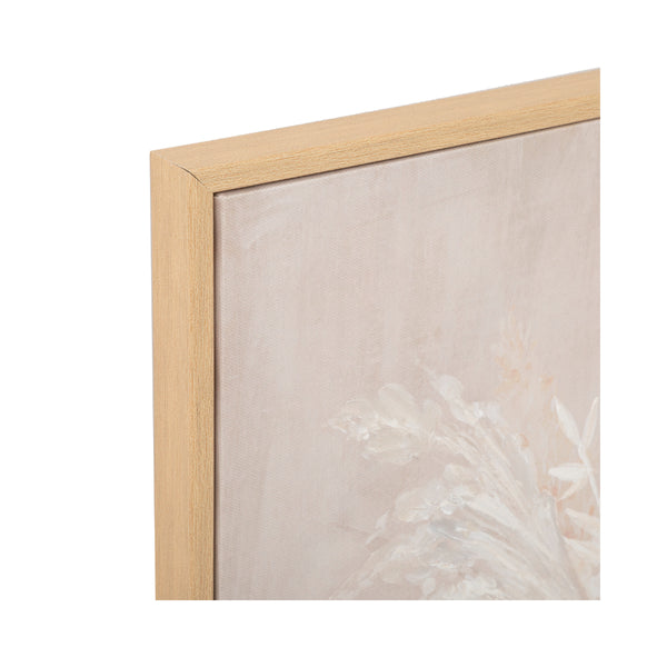 Atmosphera Beige Floral Vase Framed Canvas Wall Art | 50 x 70cm