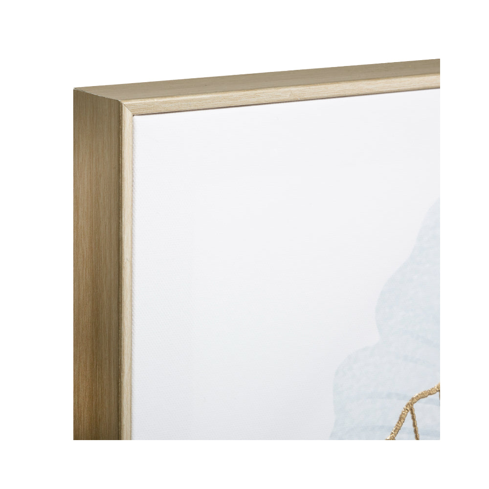 Atmosphera Three Feathers Framed Canvas Wall Art | 58 x 58cm, Gold