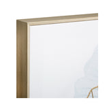 Atmosphera Three Feathers Framed Canvas Wall Art | 58 x 58cm, Gold