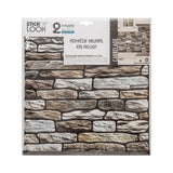 Stick'N Look Taupe Stacked Stone-Effect Wall Tile Stickers | Pack of 2