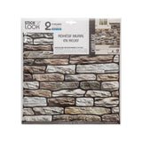 Stick'N Look Taupe Stacked Stone-Effect Wall Tile Stickers | Pack of 2