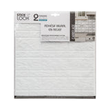 Stick'N Look White 3D Wall Tile Stickers | Pack of 2, 30 x 30 cm