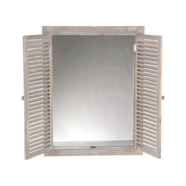 Atmosphera Alana Shutter Wall Mirror | 50 x 65cm, Distressed Grey