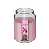 Atmosphera Pink Rose Scented Tall Glass Candle Jar with Lid | 510g