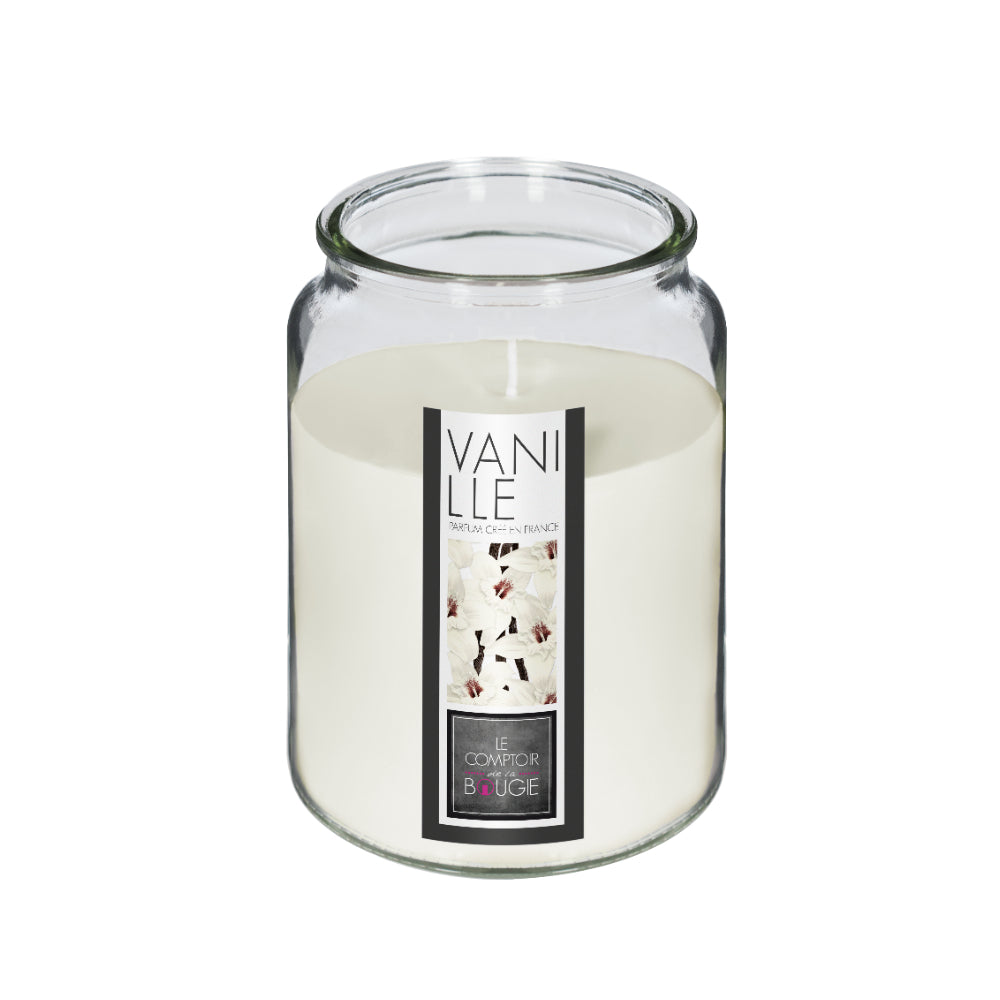 Atmosphera Vanilla Scented Glass Jar Candle with Lid | 510g