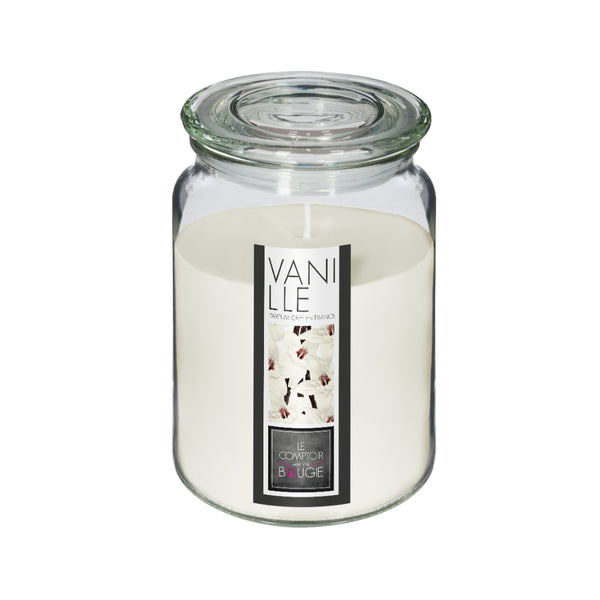Atmosphera Vanilla Scented Glass Jar Candle with Lid | 510g