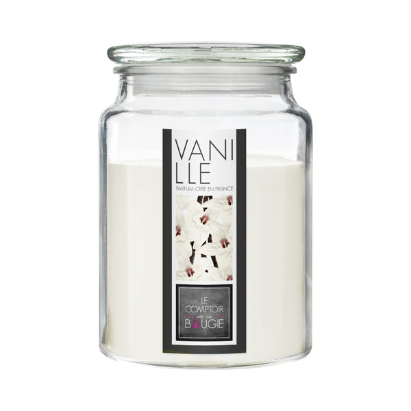 Atmosphera Vanilla Scented Glass Jar Candle with Lid | 510g