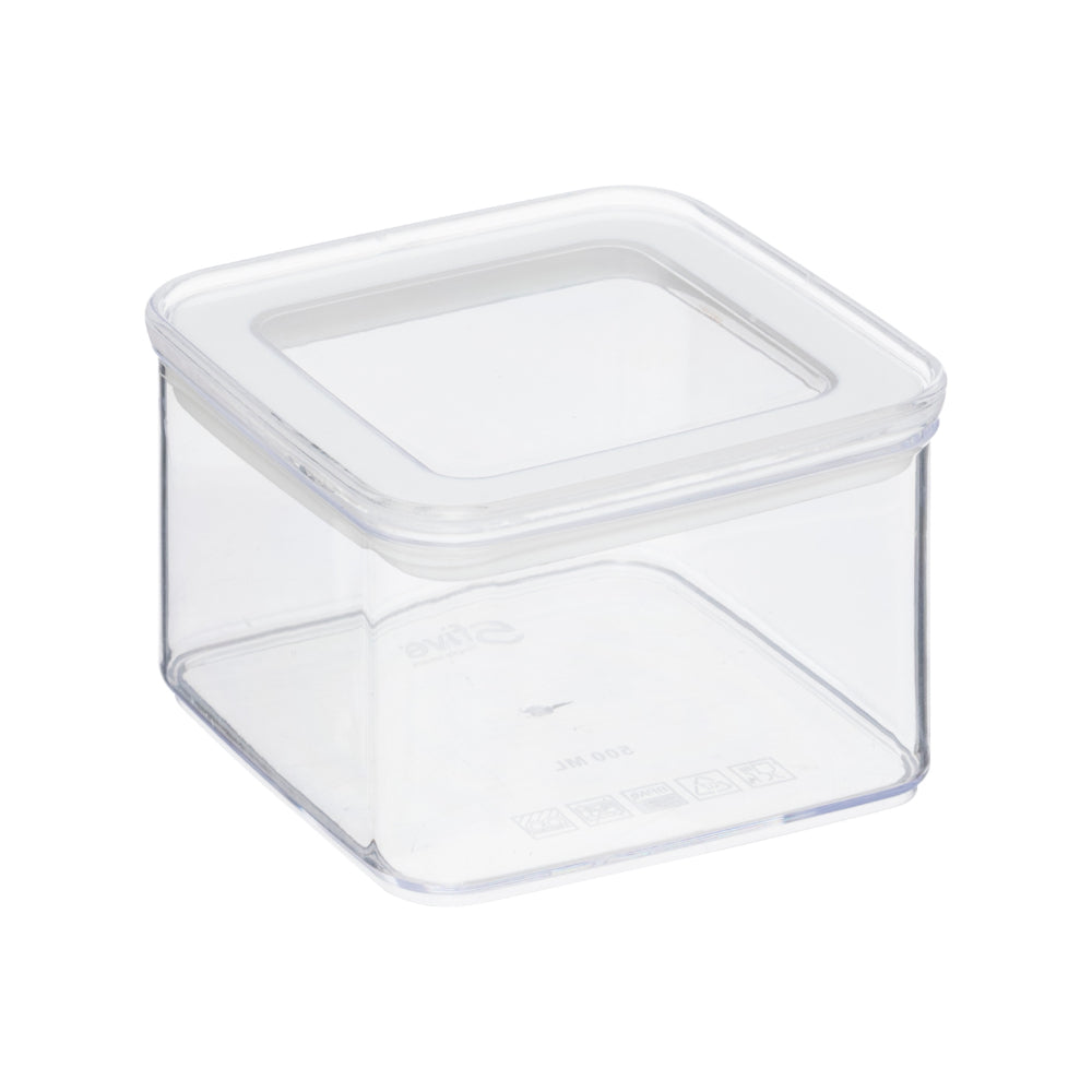 5FIVE Clear Square Food Storage Container | 0.5L, Lid, Stackable