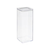 5FIVE Clear Square Storage Canister | 2L, Stackable Tight-Fit Lid