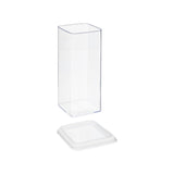 5FIVE Clear Square Storage Canister | 2L, Stackable Tight-Fit Lid