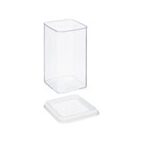 5FIVE Clear Square Storage Box with Lid | 1.5L, Tall, Stackable