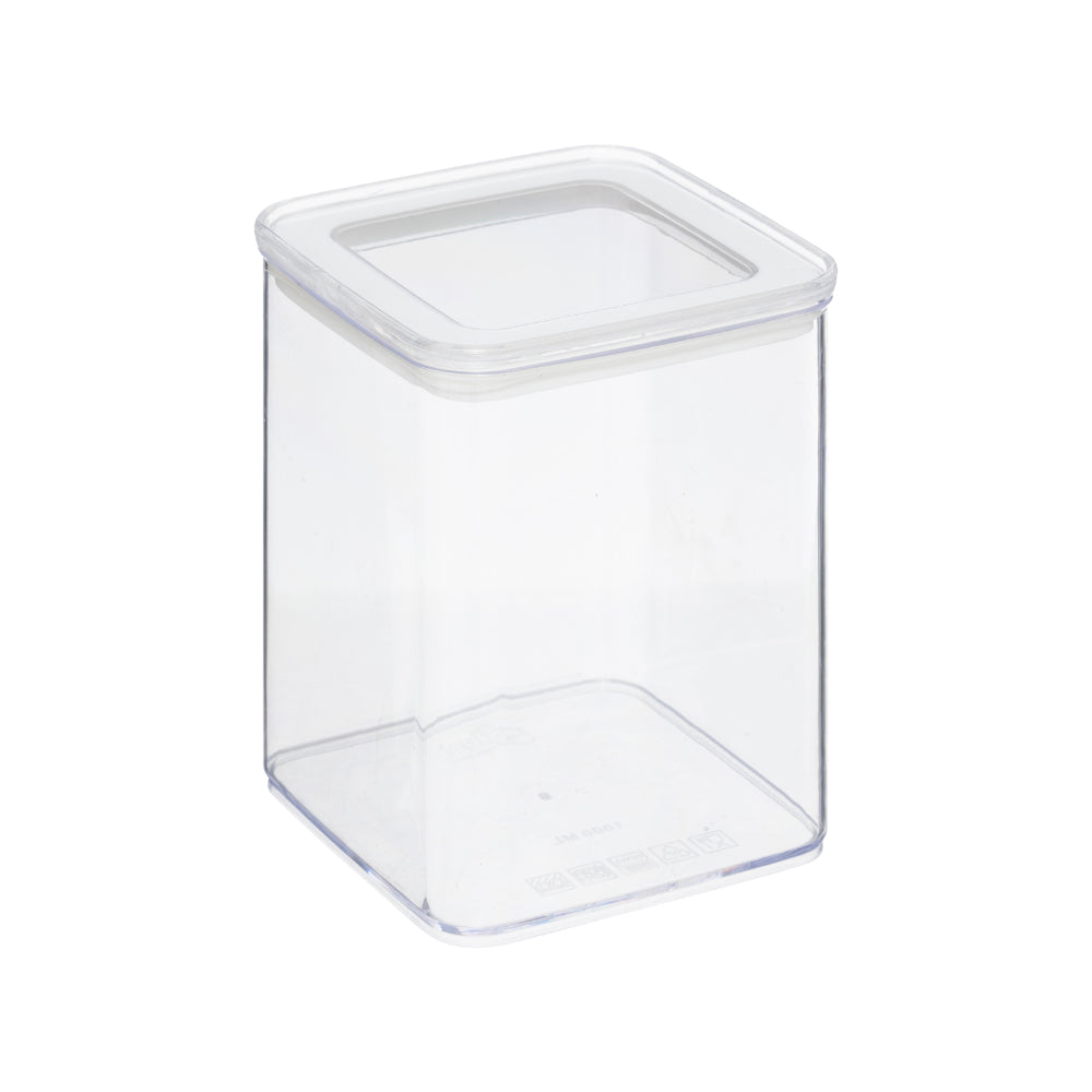 5FIVE Clear Square Food Storage Container | 1L, Tight-Seal Lid