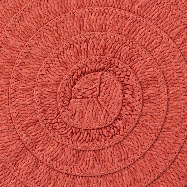 Secret de Gourmet Olivia Round Woven Placemat | 38cm, Terracotta Red
