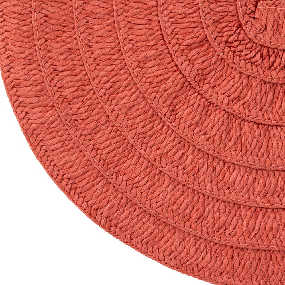 Secret de Gourmet Olivia Round Woven Placemat | 38cm, Terracotta Red