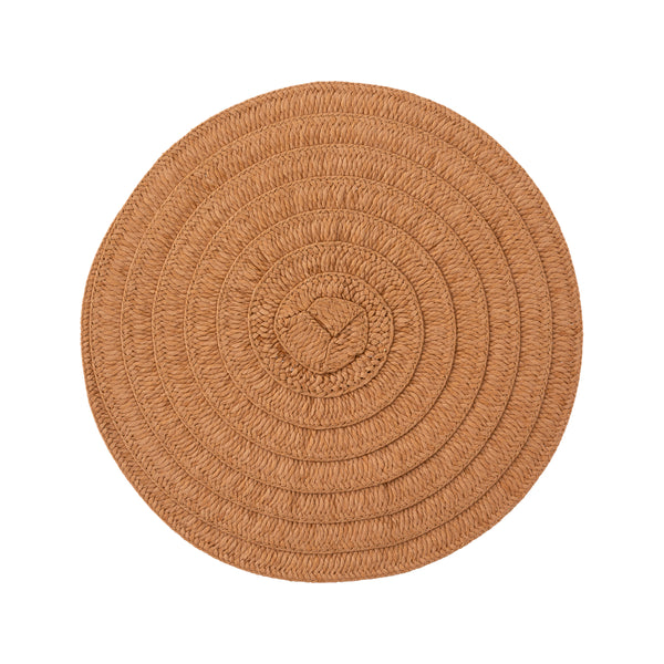 Secret de Gourmet Olivia Textured Woven Round Placemat | Camel, 38cm