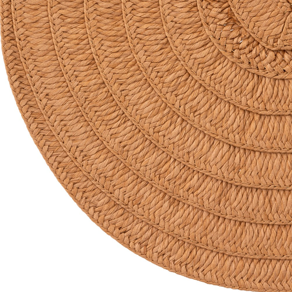 Secret de Gourmet Olivia Textured Woven Round Placemat | Camel, 38cm