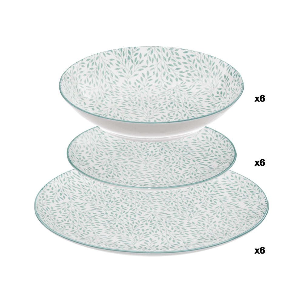 Secret de Gourmet Jasmin Leafy Vine Tableware Set | 18 Pieces