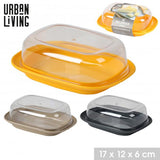 Urban Living Compact Plastic Butter Dish | 17 x 12 x 6cm