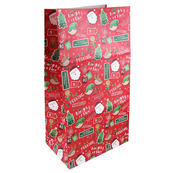 Christmas Festive Kraft Gift Sack | 36 x 70 x 24cm, Assorted Designs